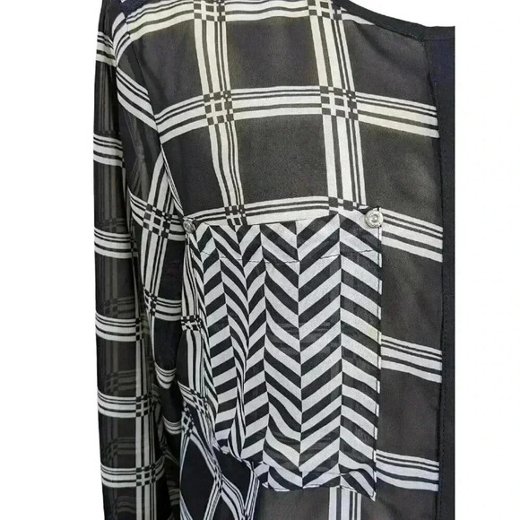 Joseph Ribkoff Button Up Blouse Womens Size 16 Sheer Blouse Zippers Long Sleeve - Picture 3 of 9